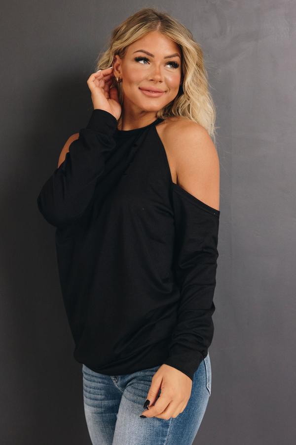 Gilbert Open Shoulder Long Sleeve Tee