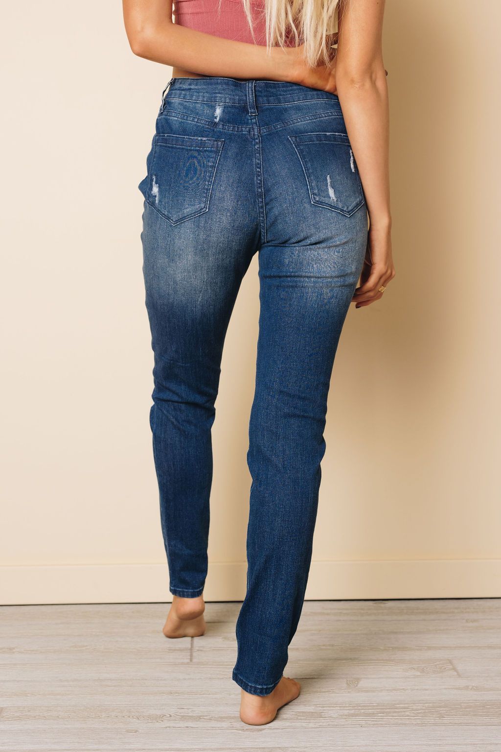 Mark Mid Waist Ripped Skinny Jeans