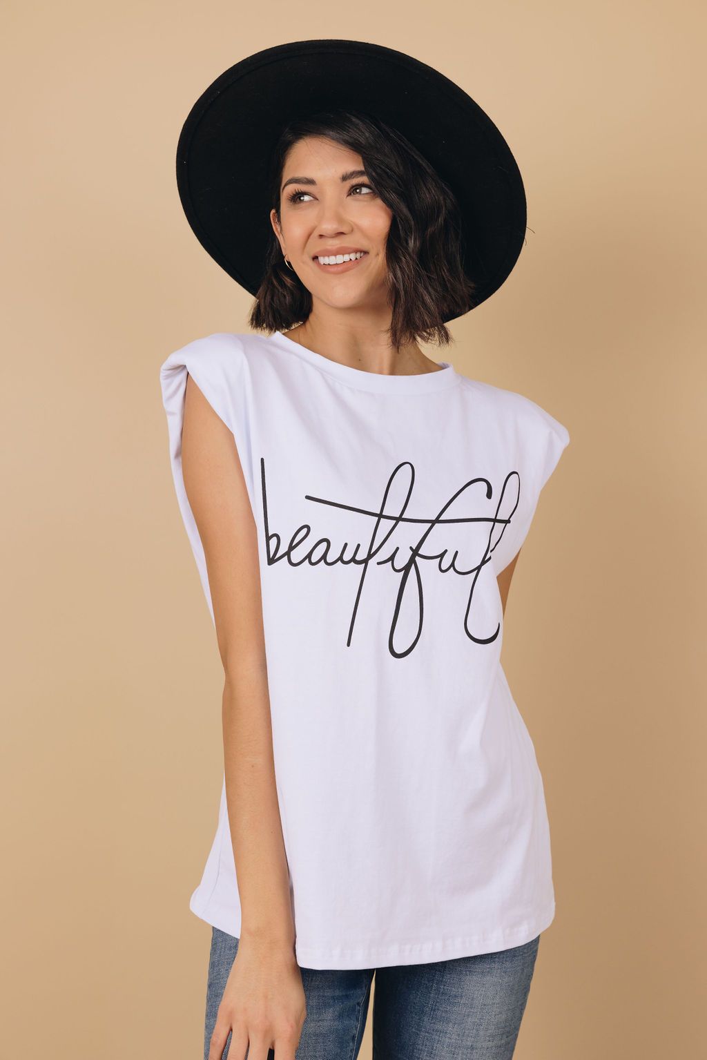 Beautiful Padded Shoulder Tank