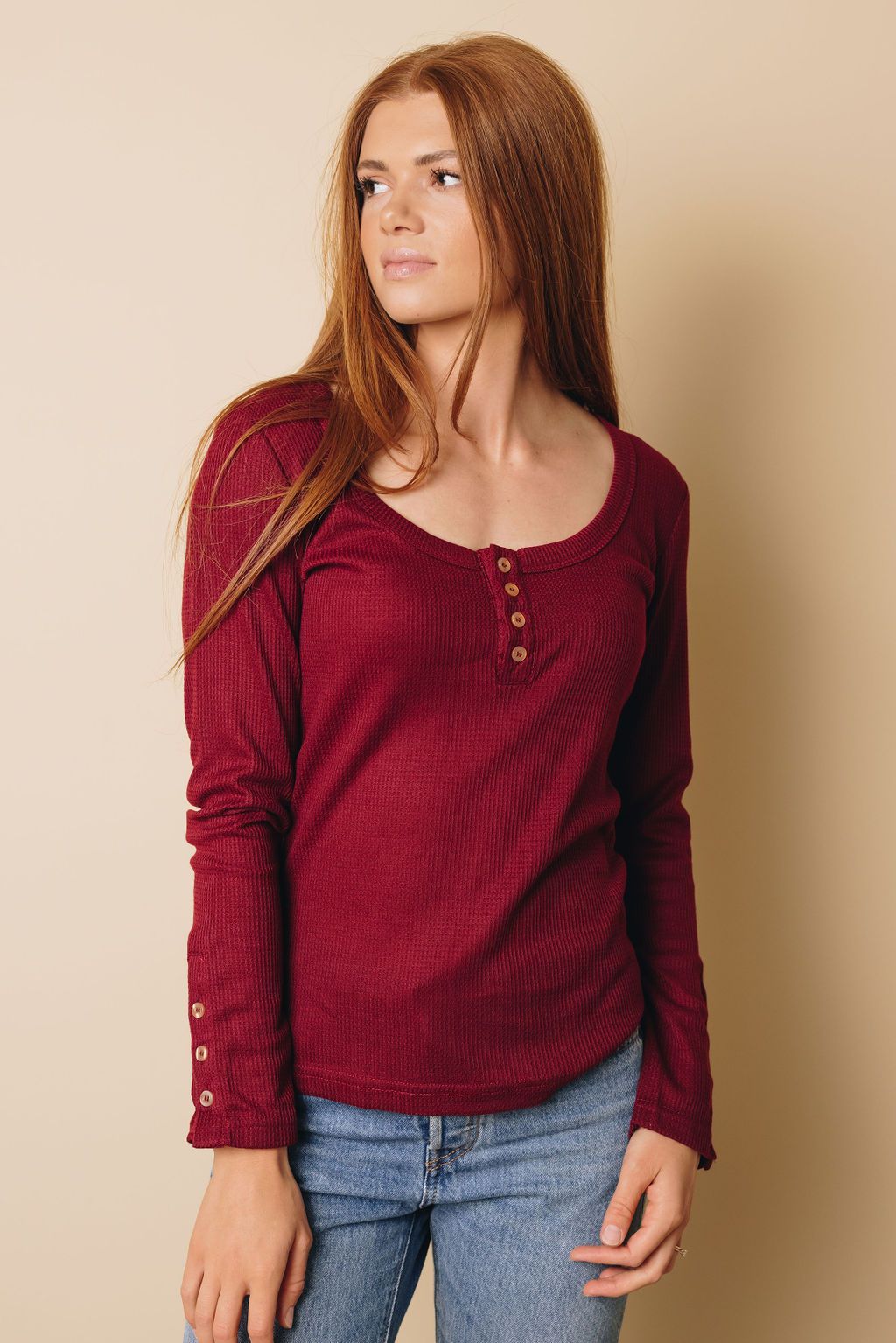 Novell Button Long Sleeve Top