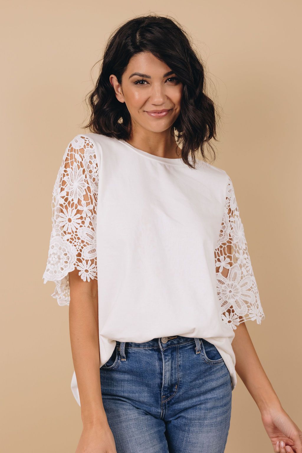 How I Go Lace Sleeve Tunic