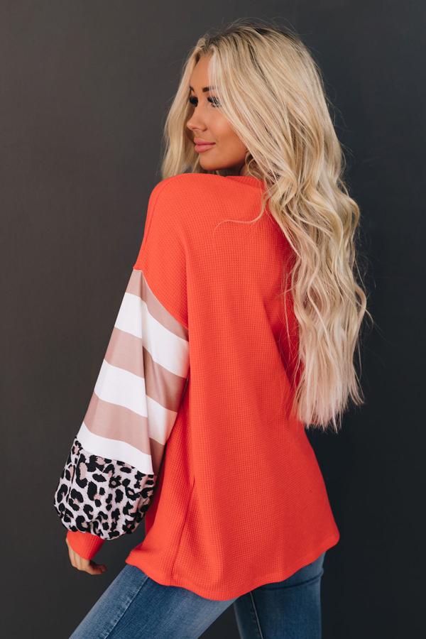 No Bad Days Leopard Striped Top