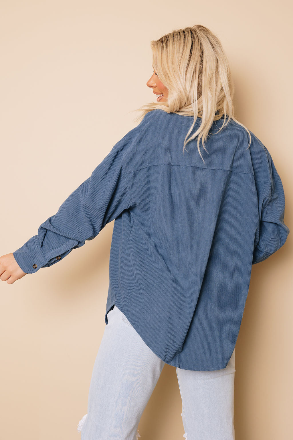 Hippen Corduroy Button Down Top