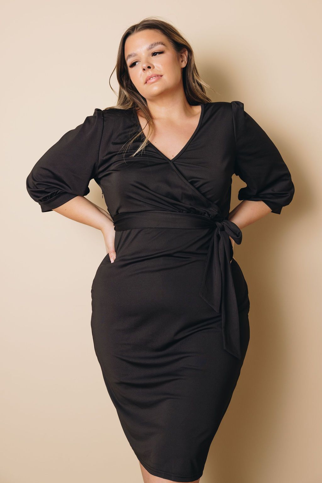 Plus Size - Velma Wrap Midi Dress
