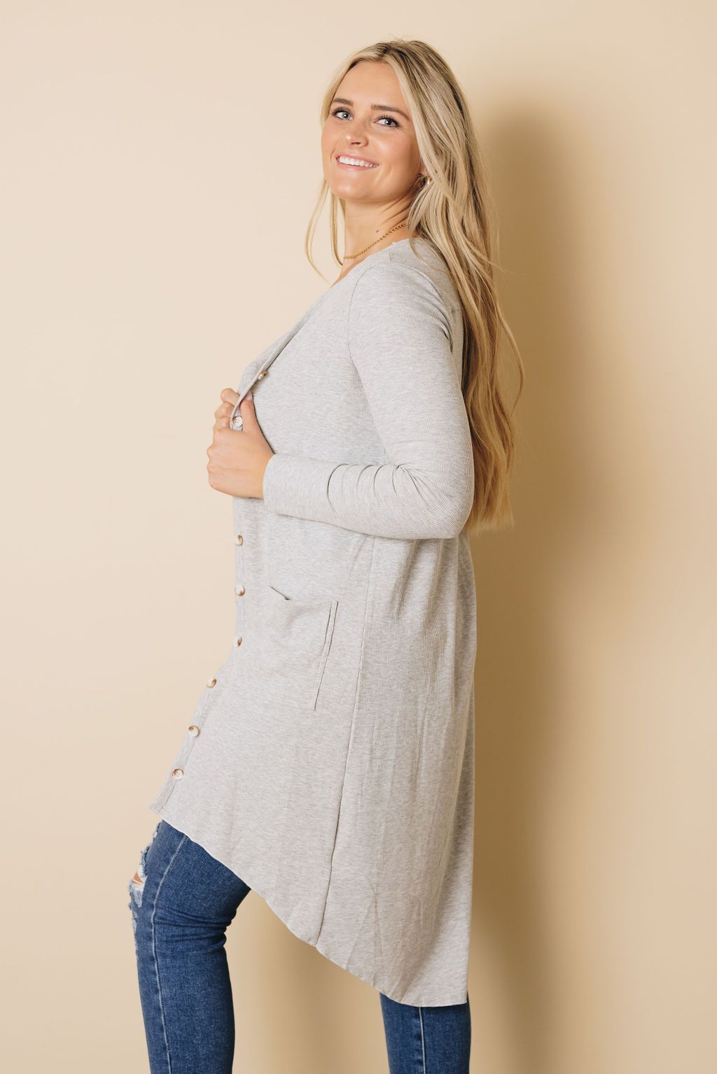 Easy Living High Low Ribbed Cardigan