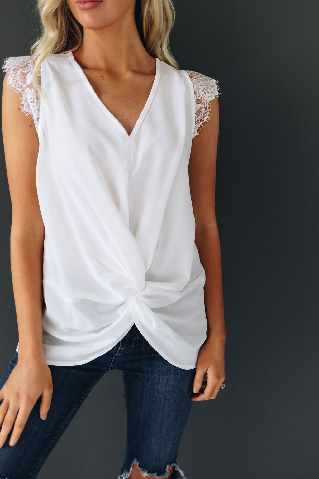 Lucky Lace Twisted Knot Top