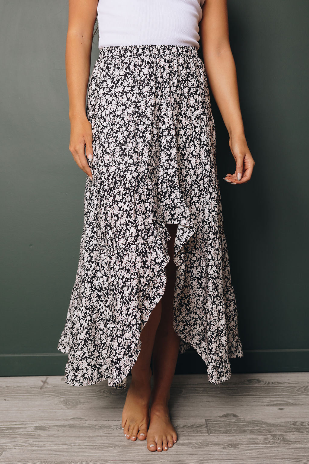 Woods Cross Ruffle Maxi Skirt