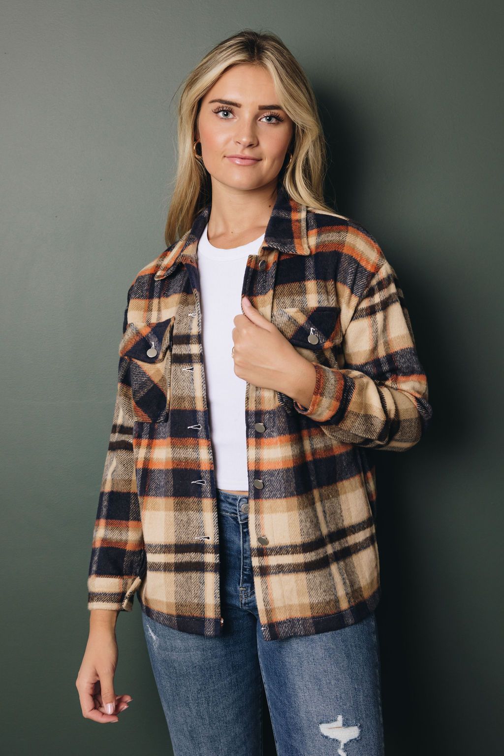 Harvey Plaid Button Up Top