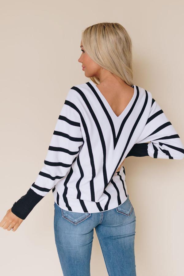 Go Big Or Go Home Striped Sweater