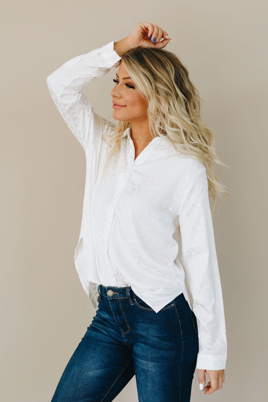 Tiger King Leopard Button Up Top