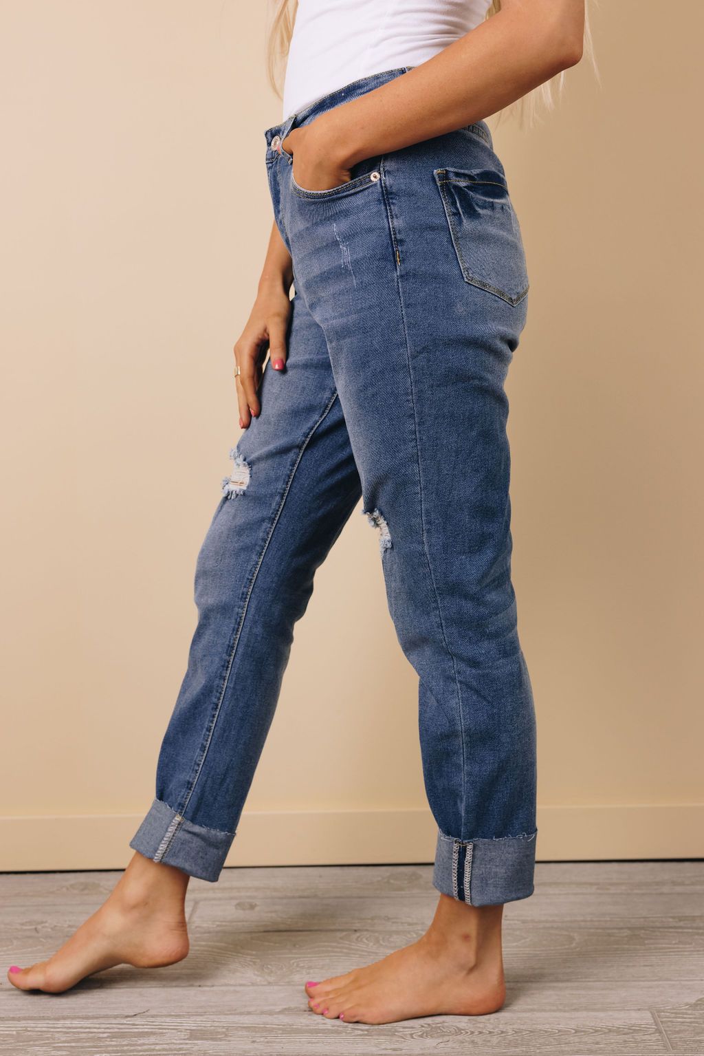 Ready Set Go Raw Hem Skinny Jeans