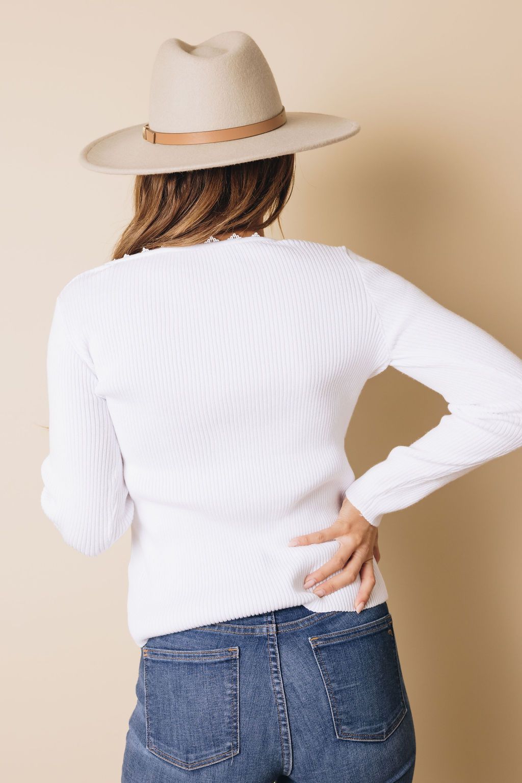 Amelia Buttoned Ribbed Top