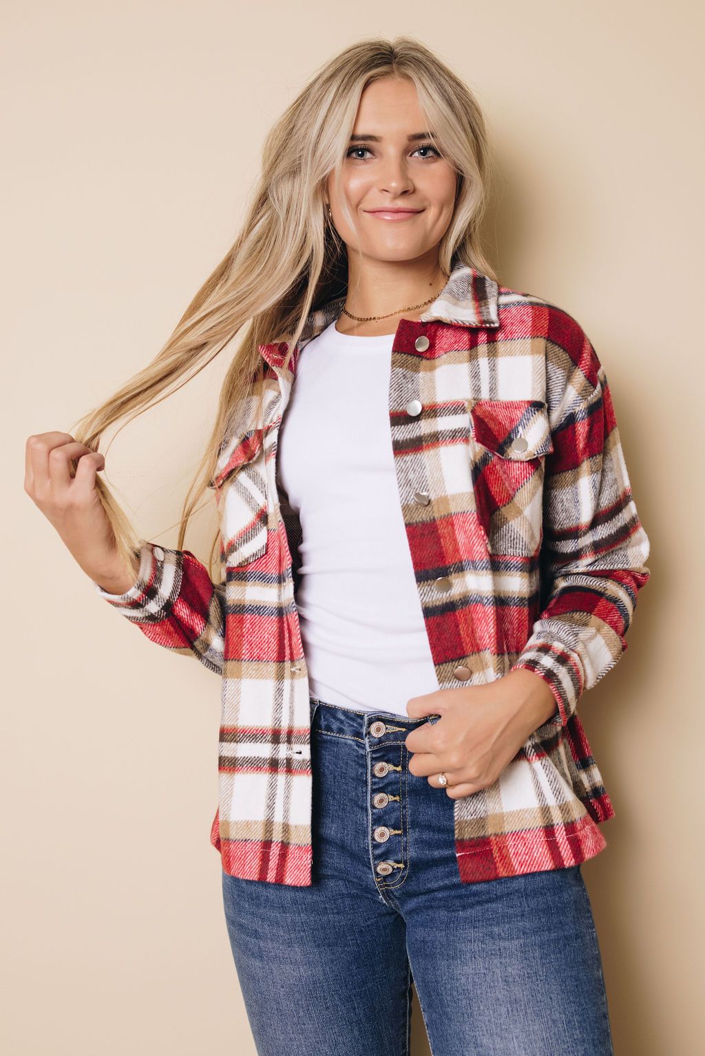 Harvey Plaid Button Up Top