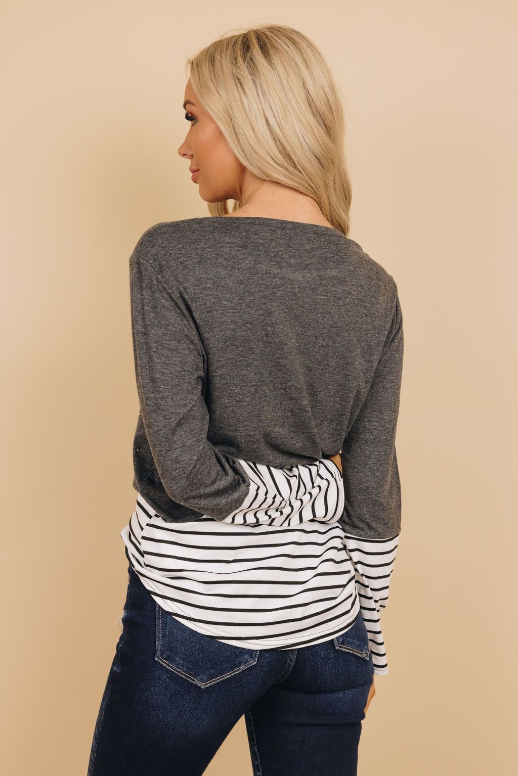 Calum Rhinestone Striped Shirt