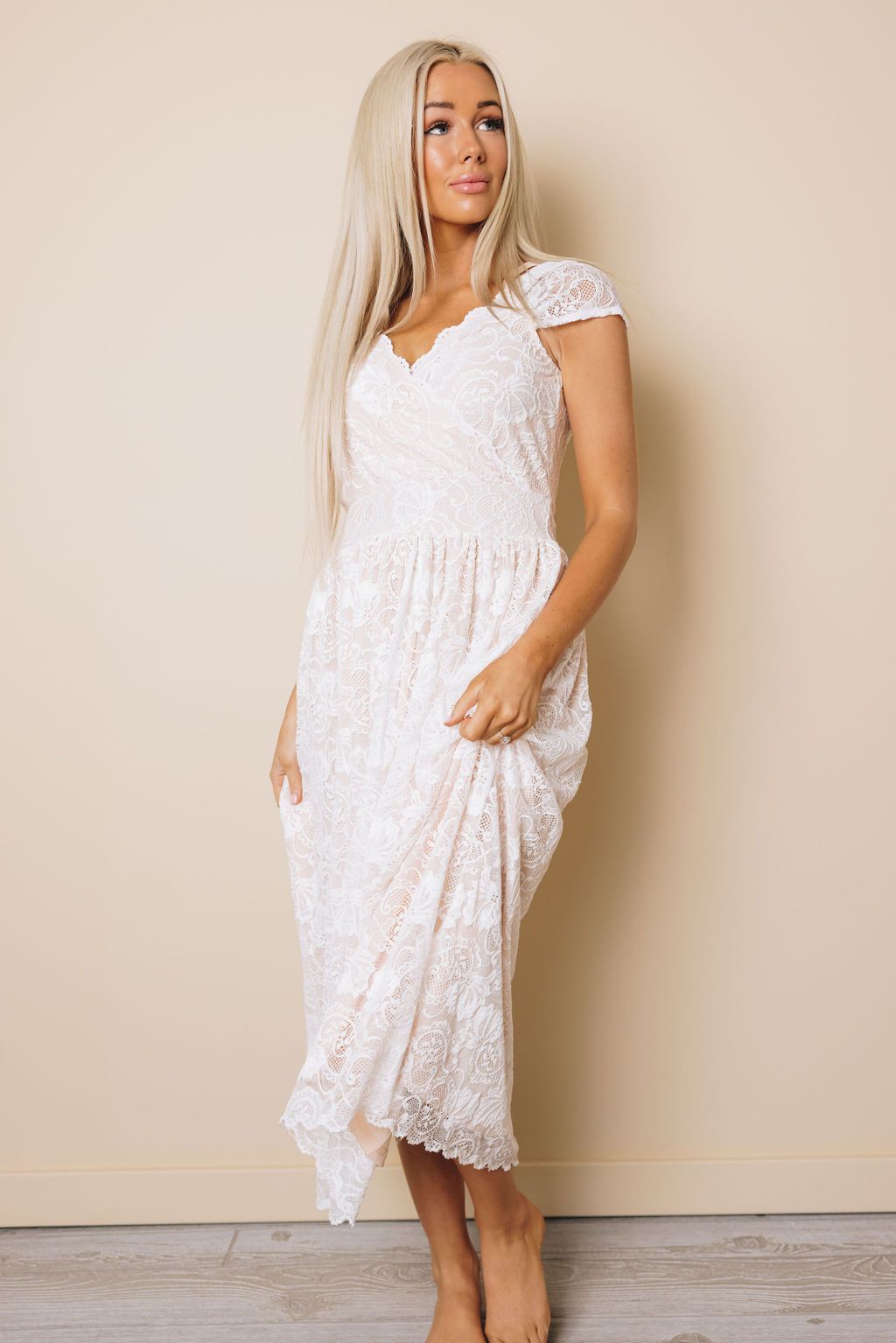 Caelynn Open Back Lace Dress