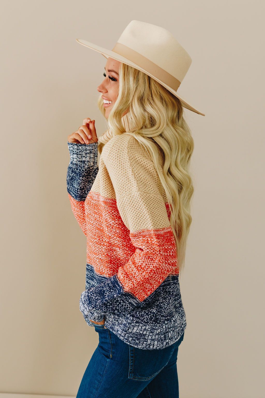 Louis Turtleneck Color-Block Sweater