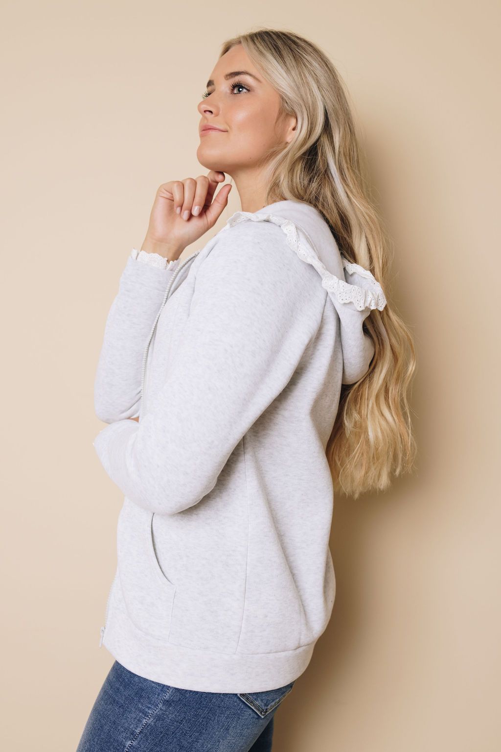 Ember Lace Trim Coat