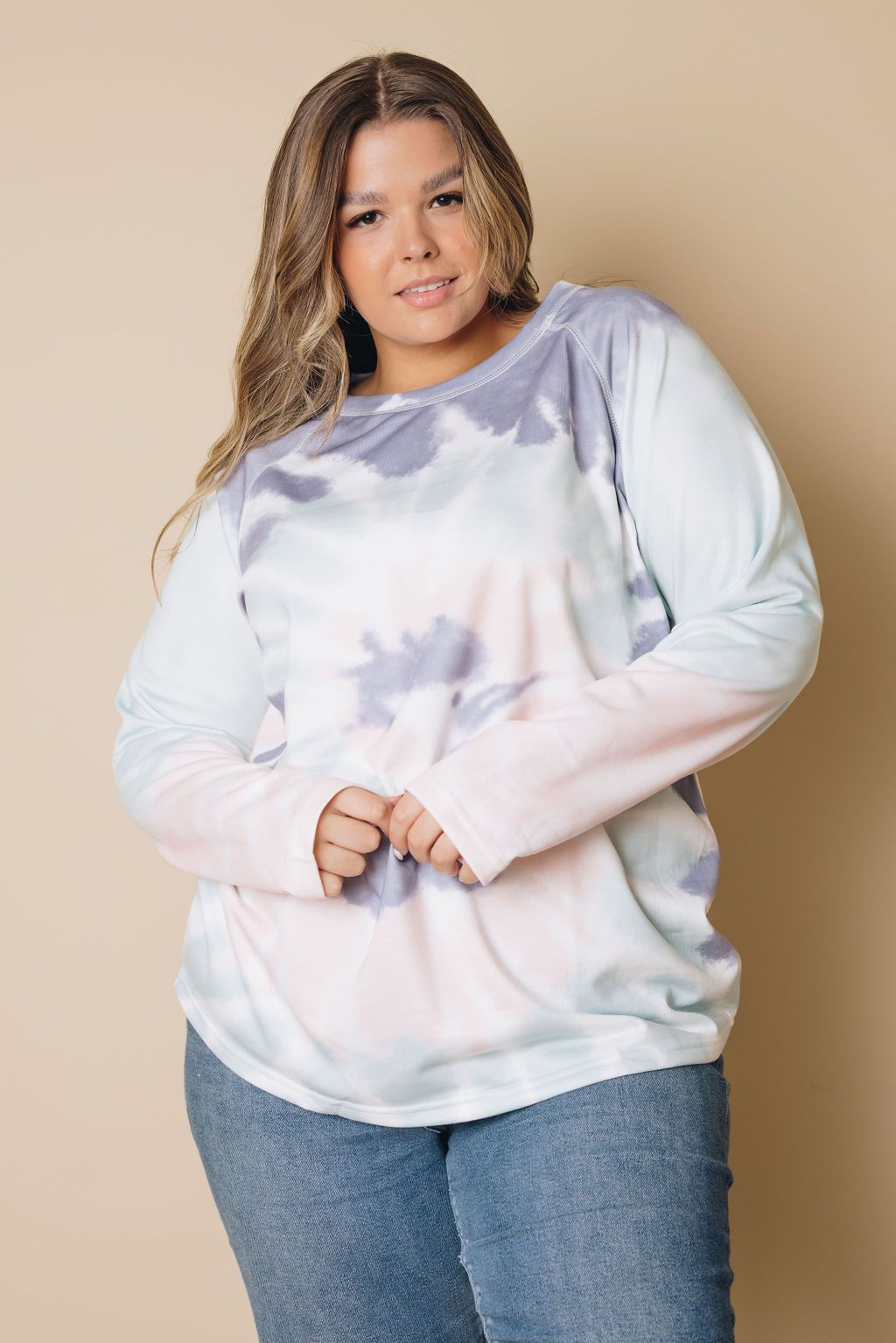 Plus Size - Jace Raglan Tie-Dye Top
