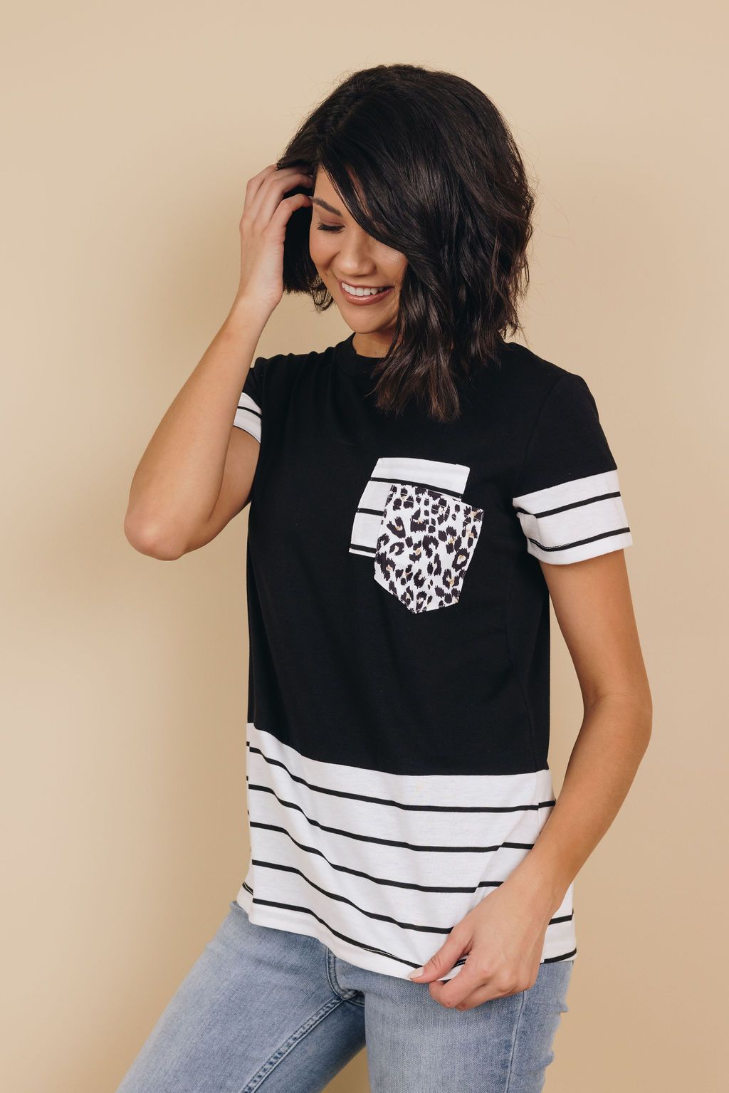 Lorna Striped Leopard Shirt