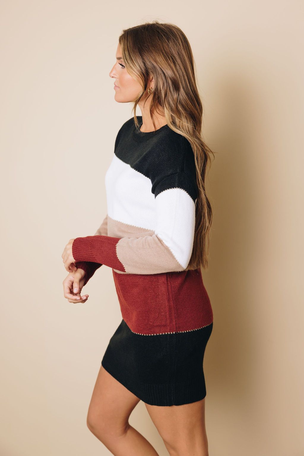 Melissa Color Block Sweater Dress