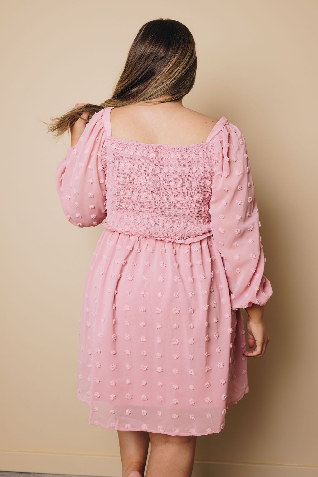 Plus Size - Cecilia Swiss Dot Dress