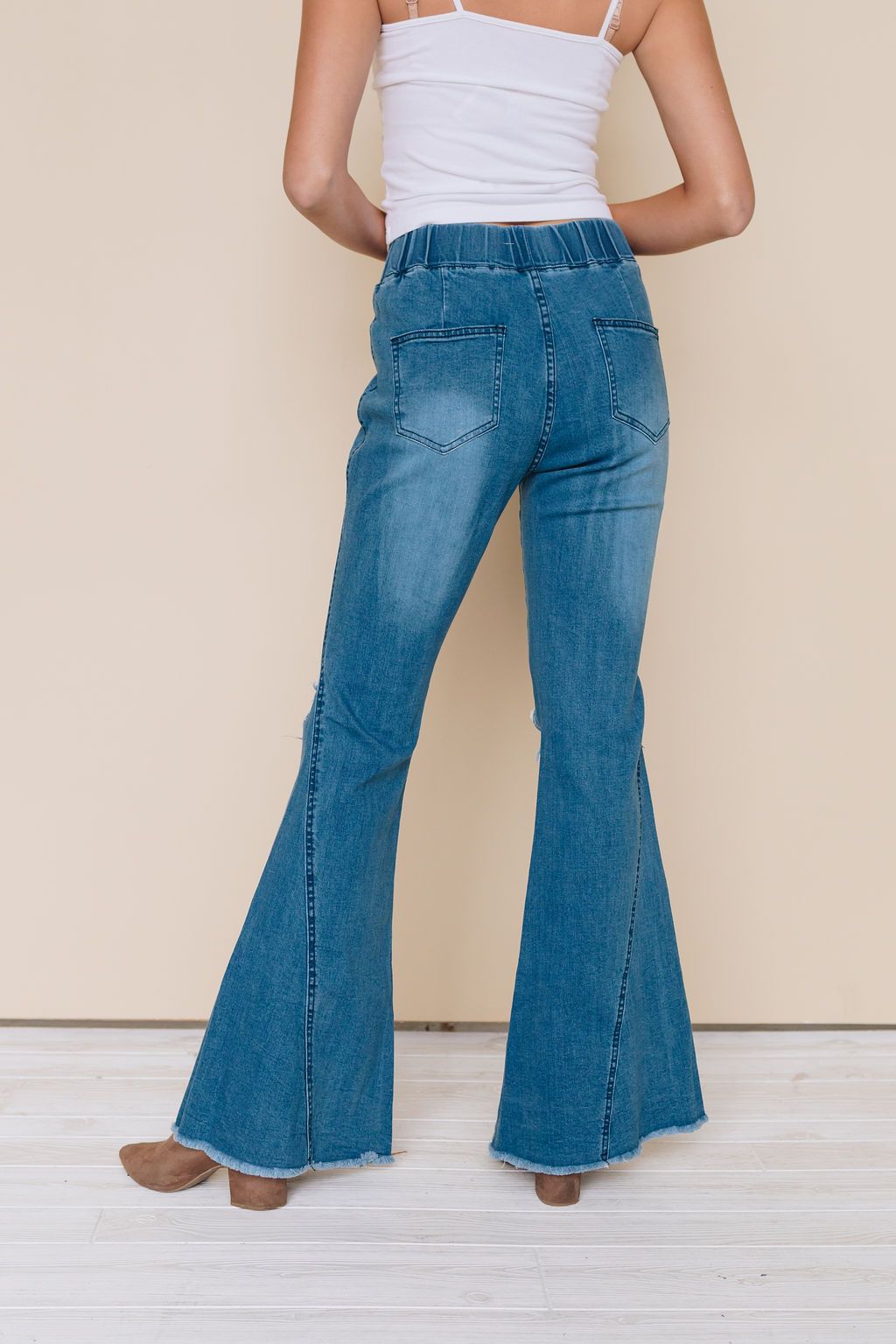 Be Happy Patched Flared Denim