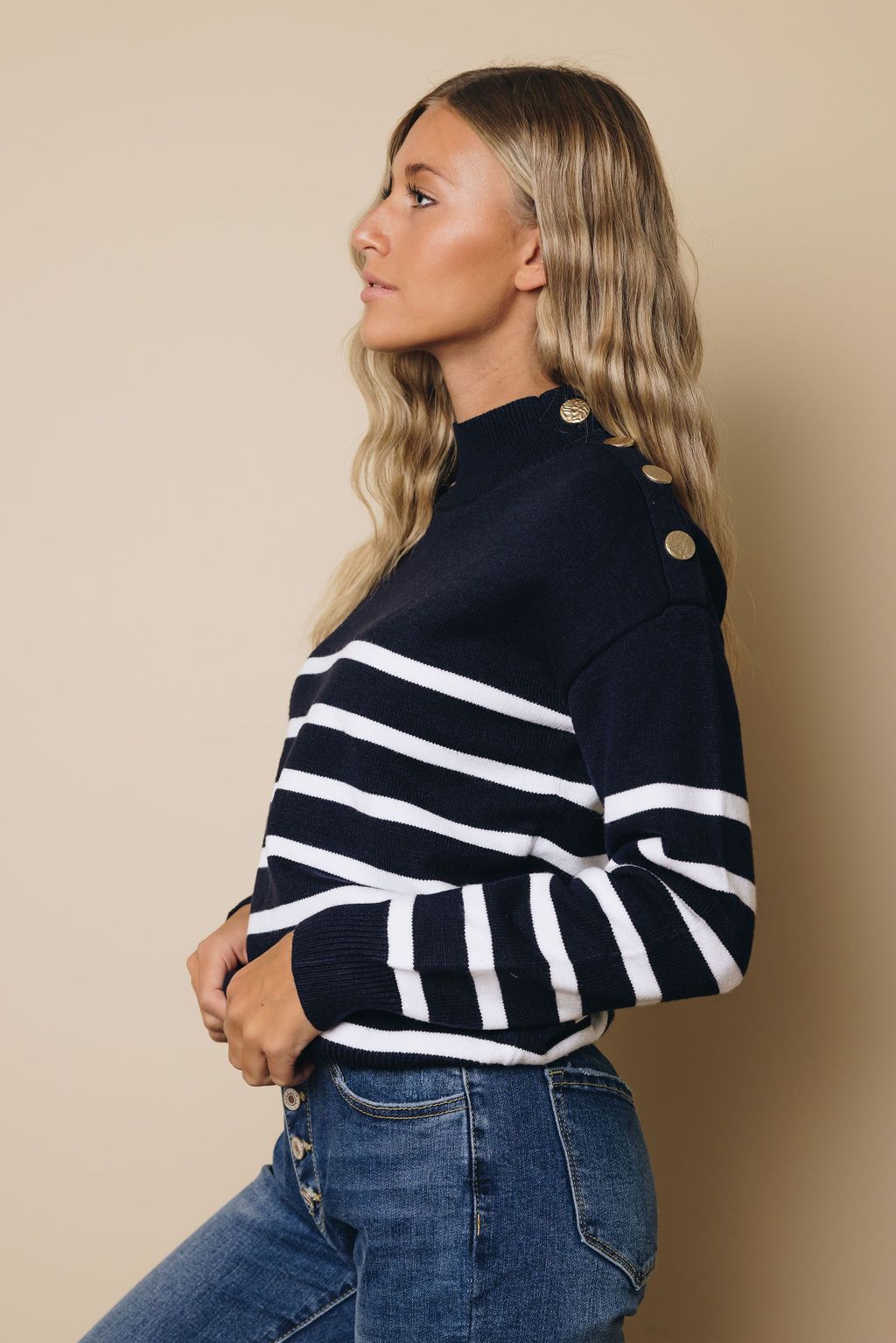 Days Go By Striped Turtleneck Sweater