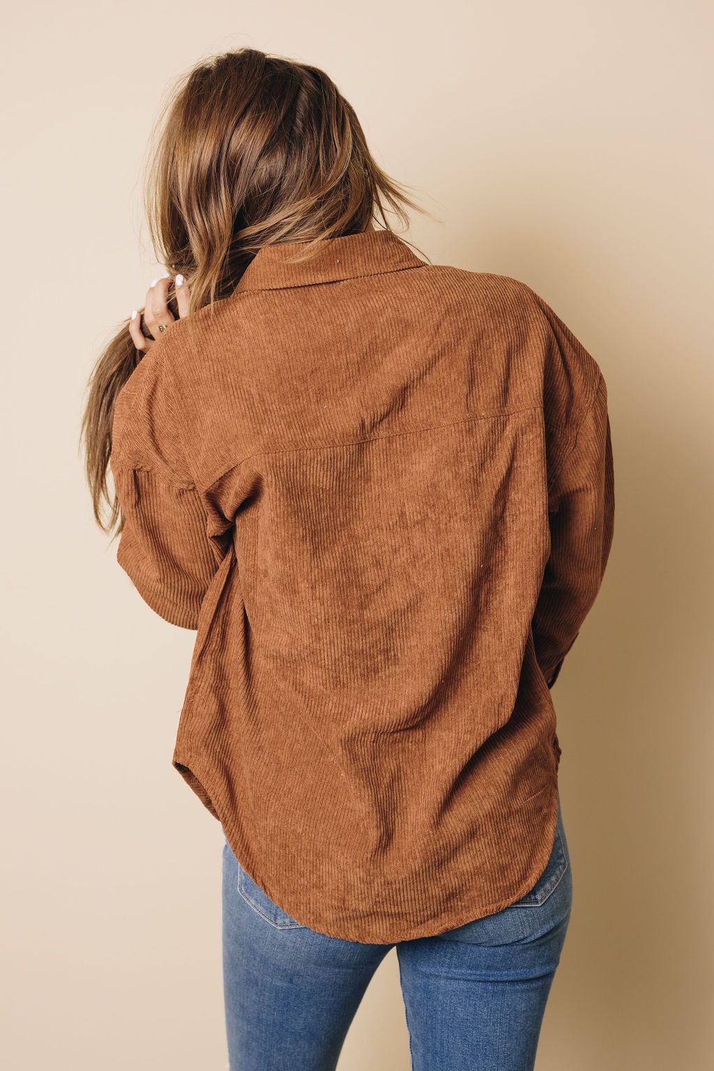 Hippen Corduroy Button Down Top