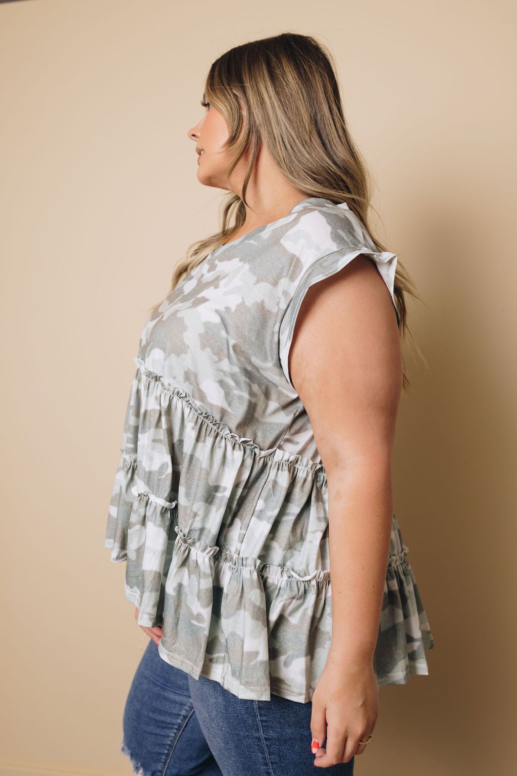 Plus Size - Crawley Camo Top