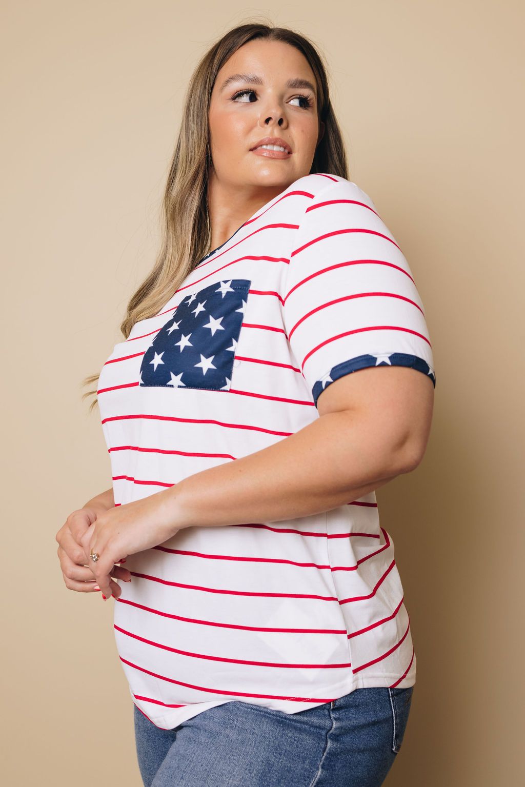 Plus Size - Merica' Flag Tee