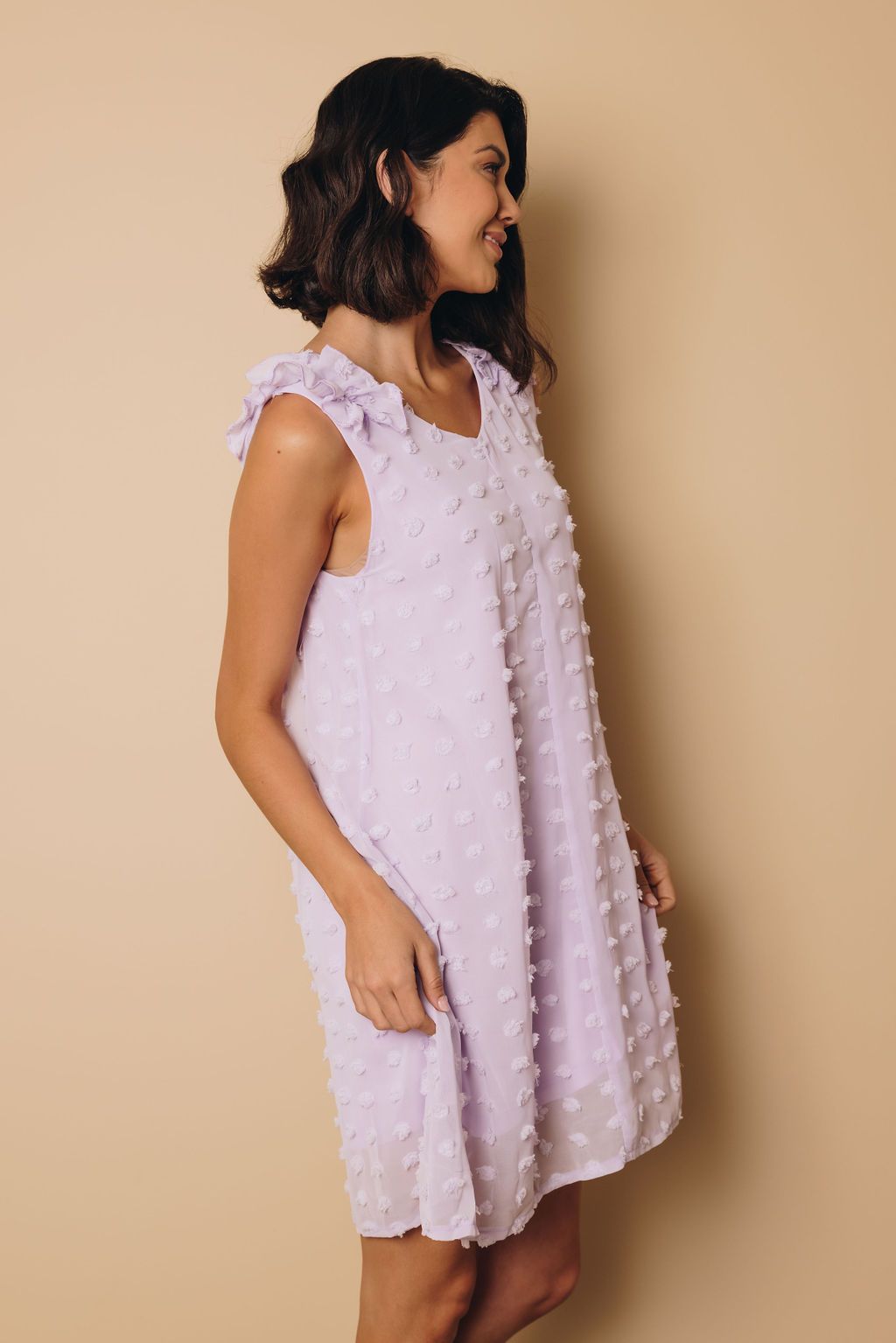 Titan Swis Dot Ruffle Dress