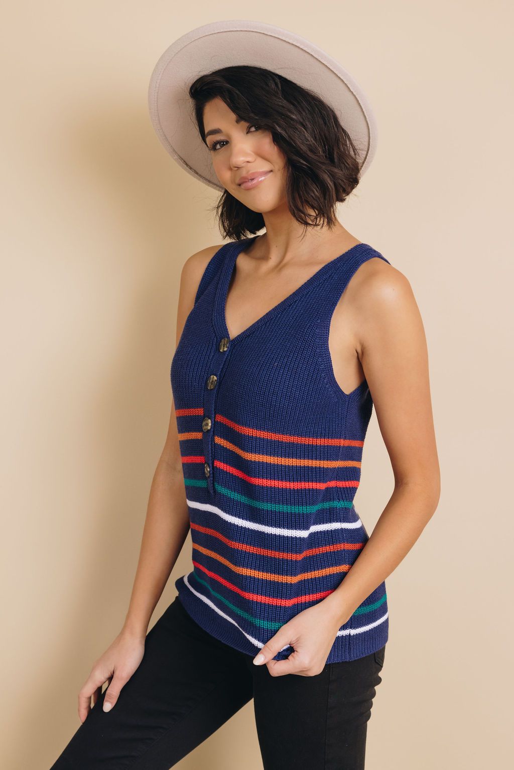Irvine Striped Knit Tank