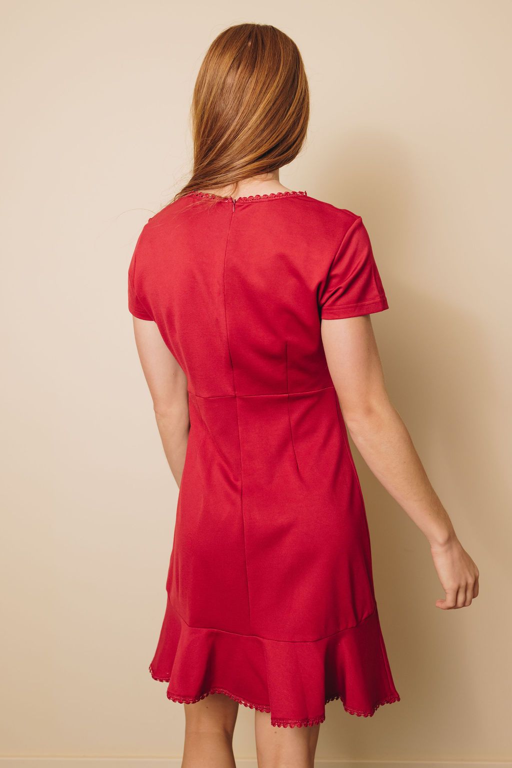 Tassel Ruffle Short Sleeve Mini Dress