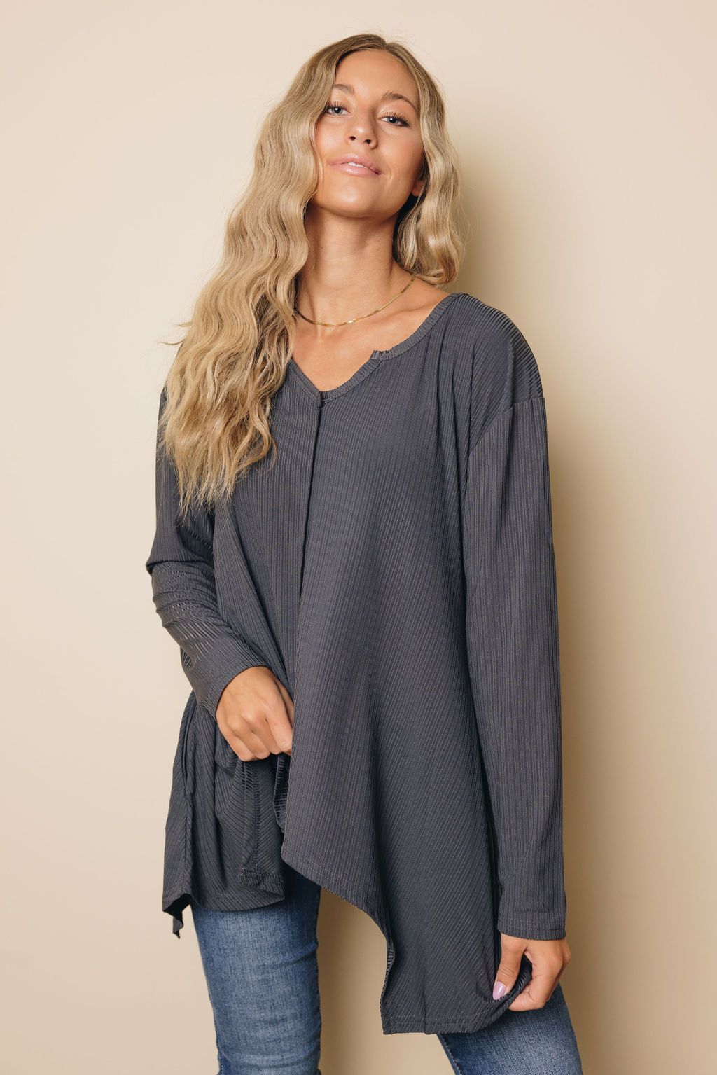 Alayah Hemline Long Sleeve Top