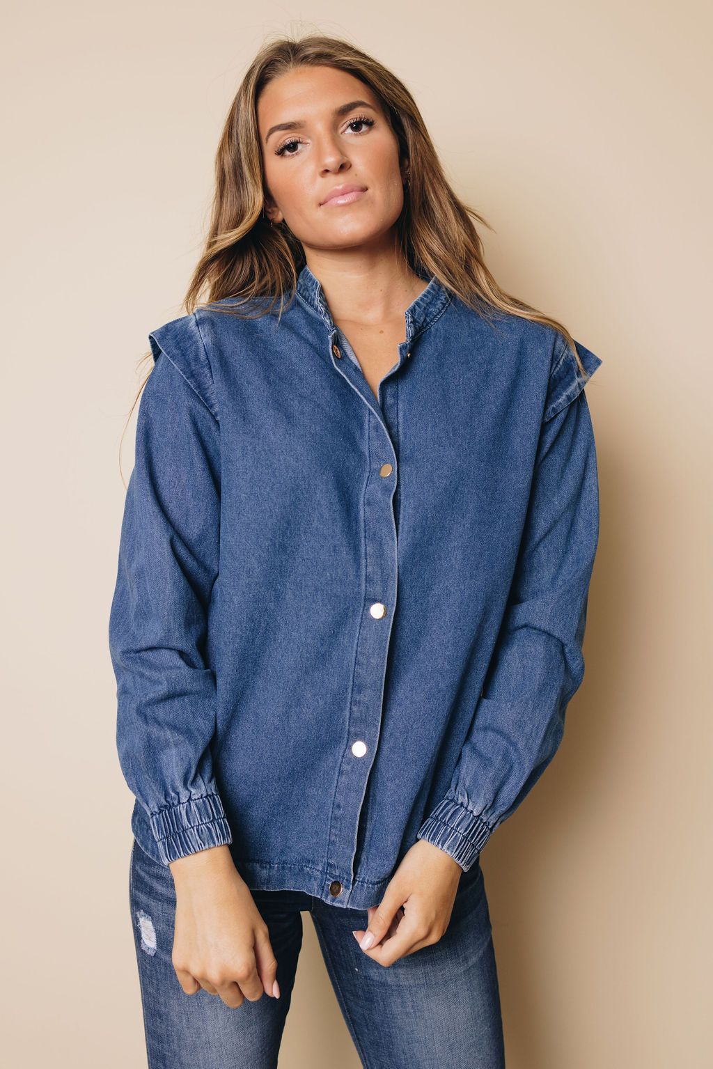 Monique Buttoned Denim Jacket
