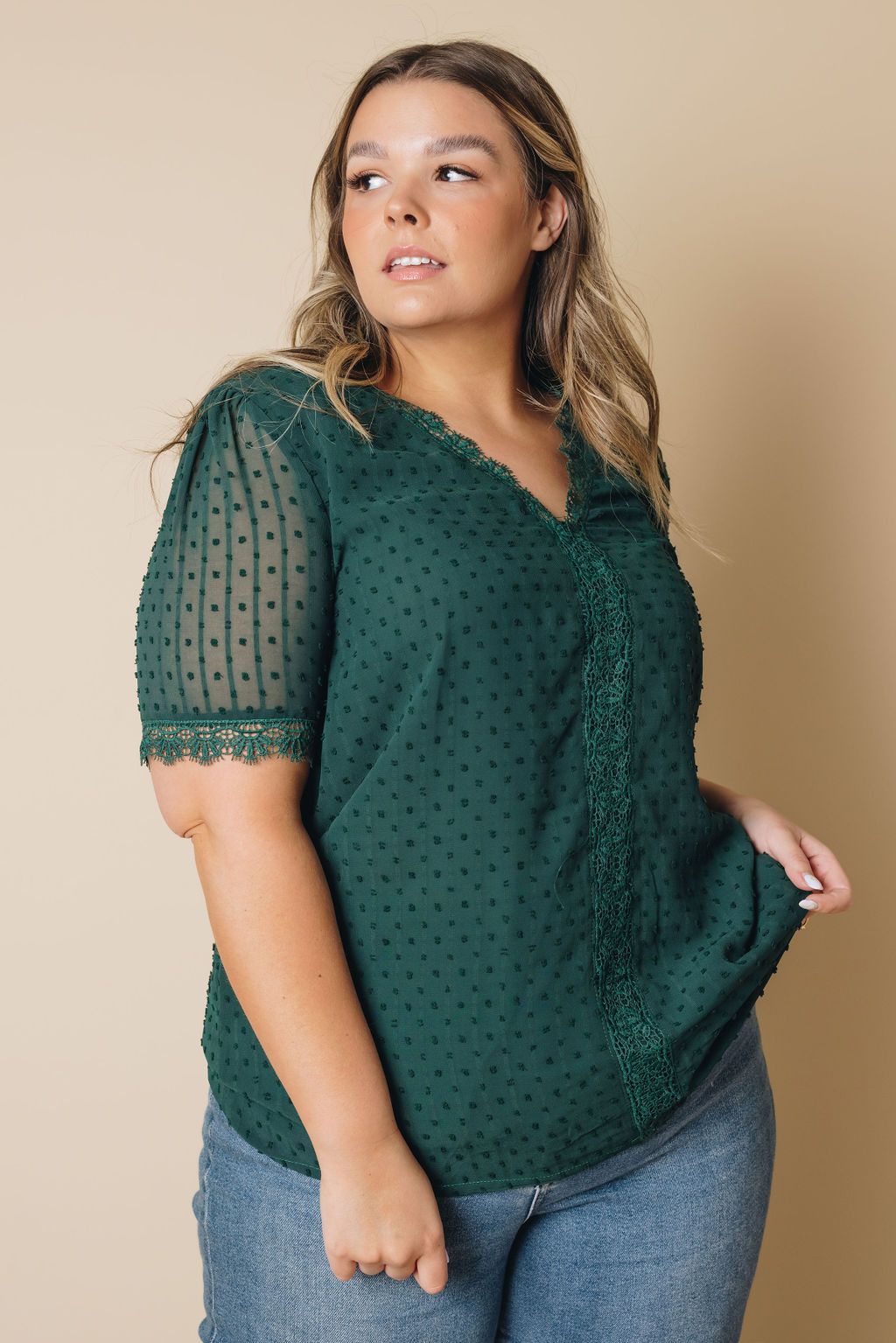 Plus Size - Flavia Lace Crochet Blouse