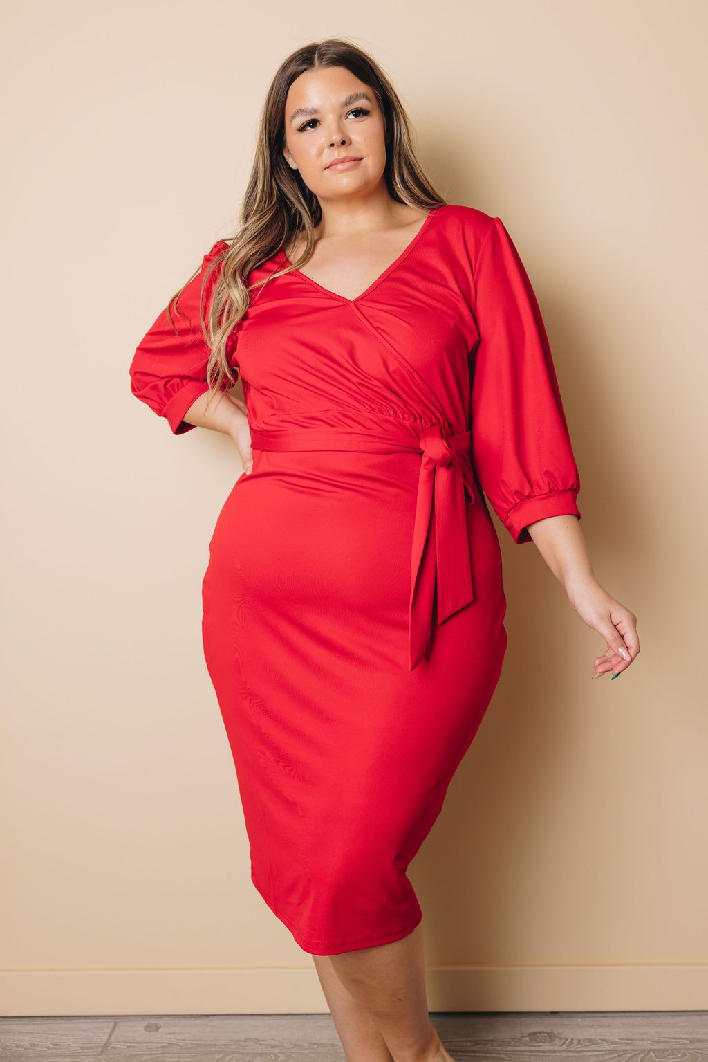 Plus Size - Velma Wrap Midi Dress