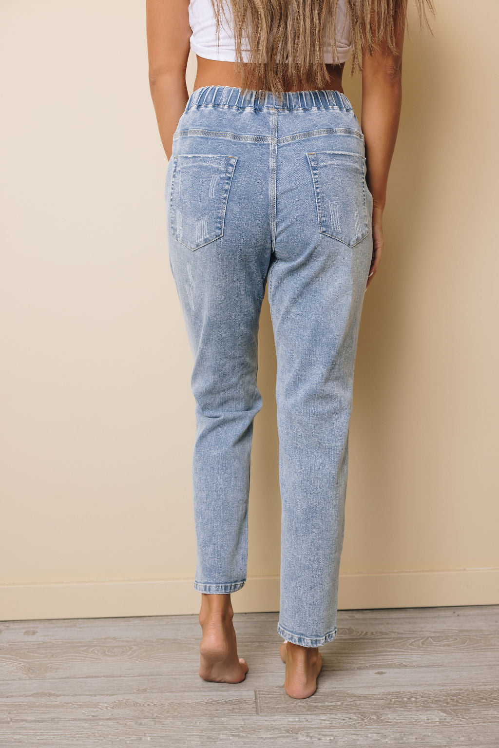Cindy Drawstring Boyfriend Jeans