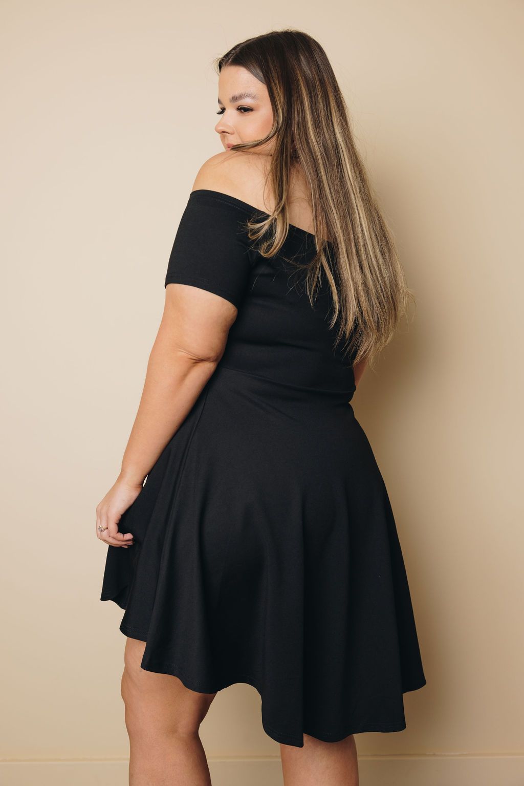 Plus Size - Amanda Off The Shoulder Mini Dress