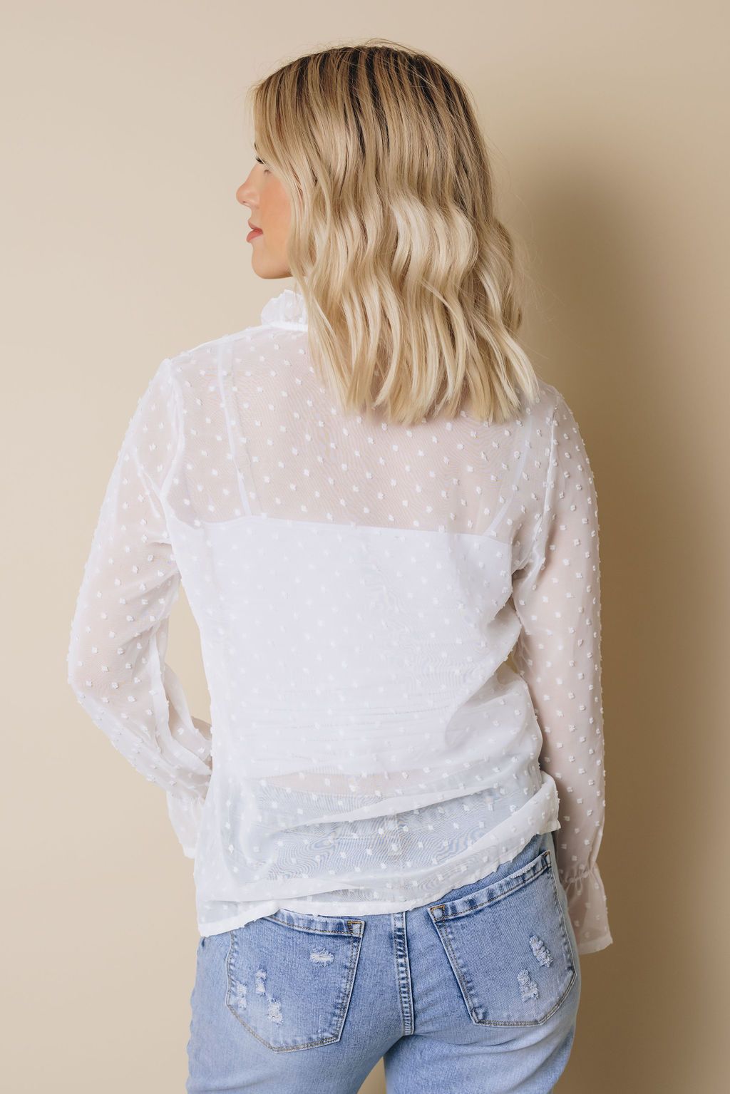 Brigita Polka Dot Ruffled Top