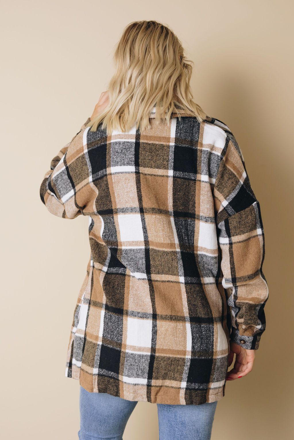 Plaid Print Buttoned Shirt Jacket