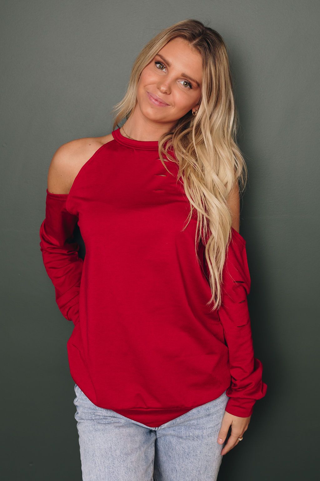 Gilbert Open Shoulder Long Sleeve Tee