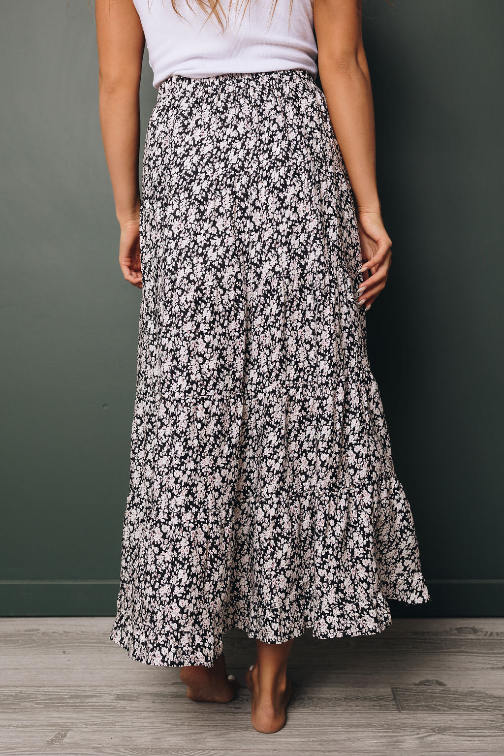 Woods Cross Ruffle Maxi Skirt