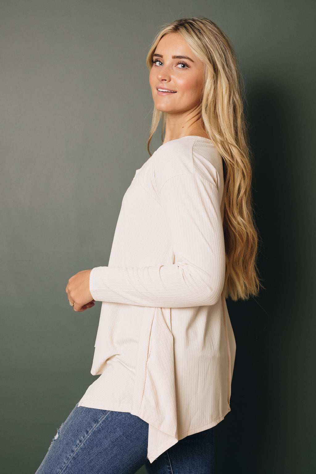 Alayah Hemline Long Sleeve Top