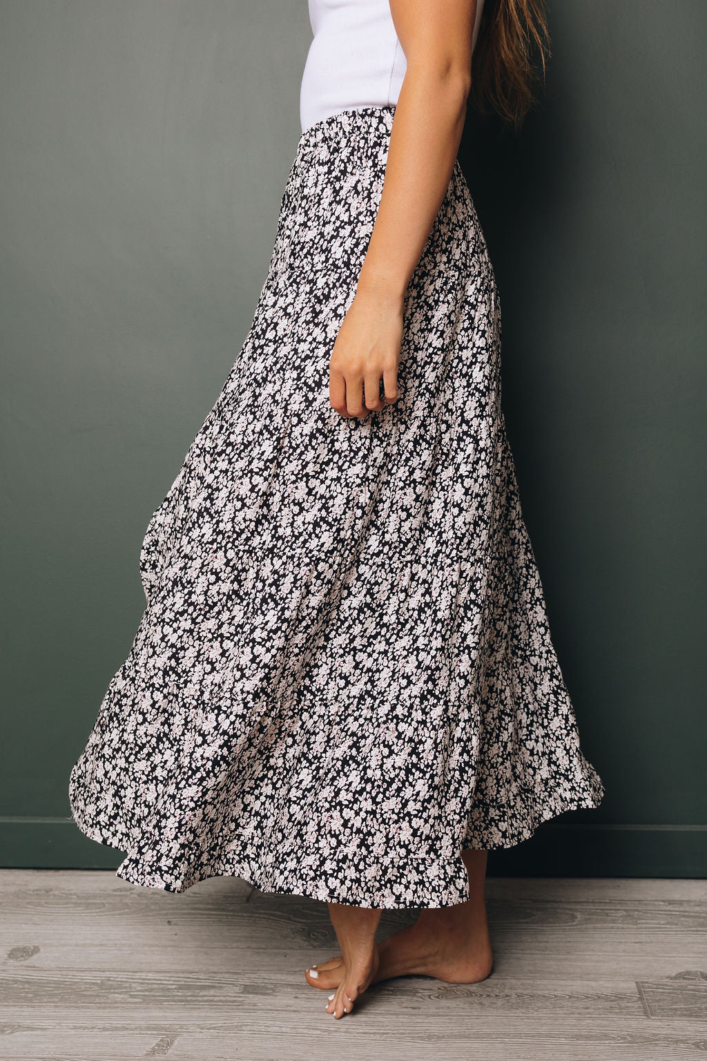 Woods Cross Ruffle Maxi Skirt