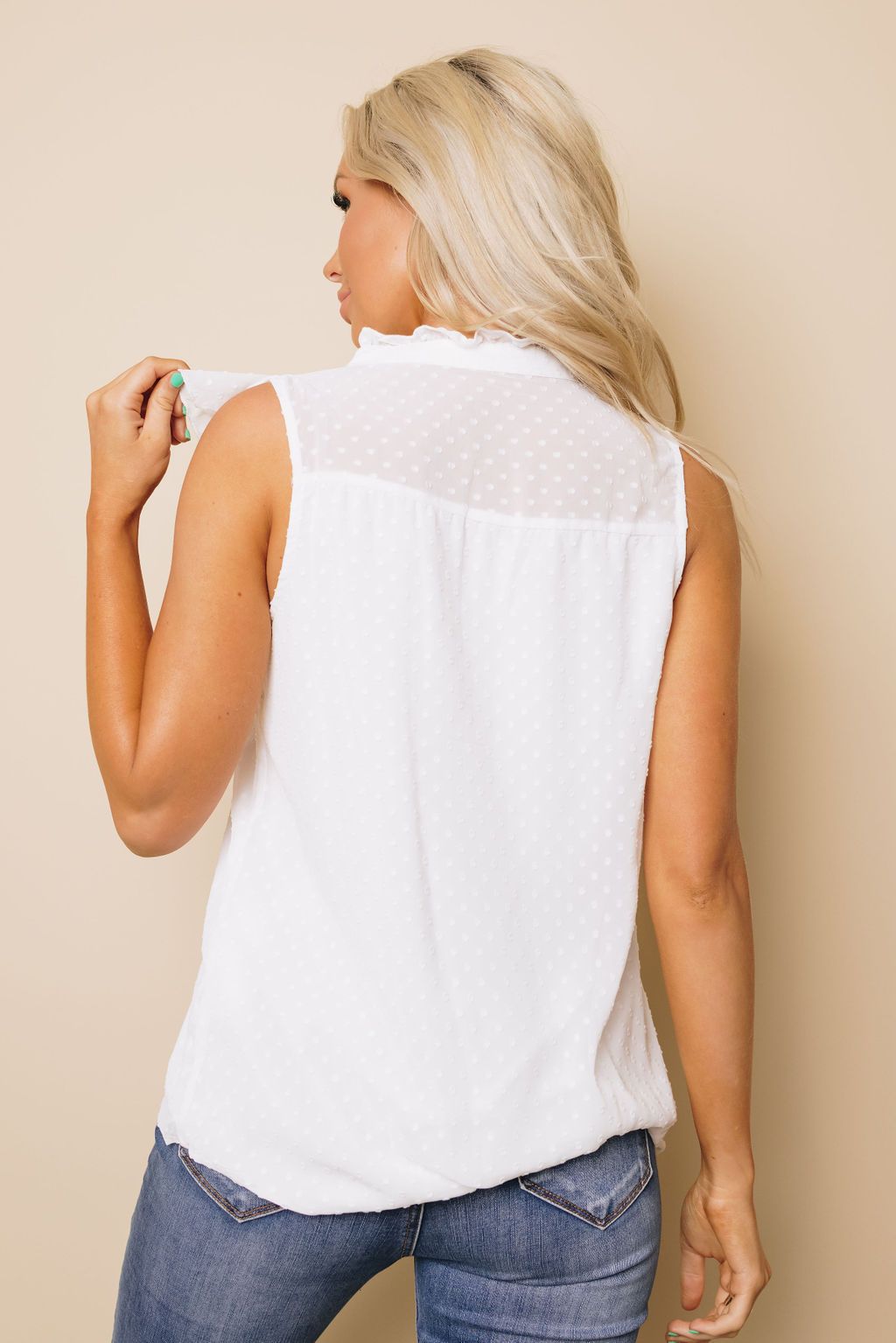 Betsy Ruffle Polka Dot Tank