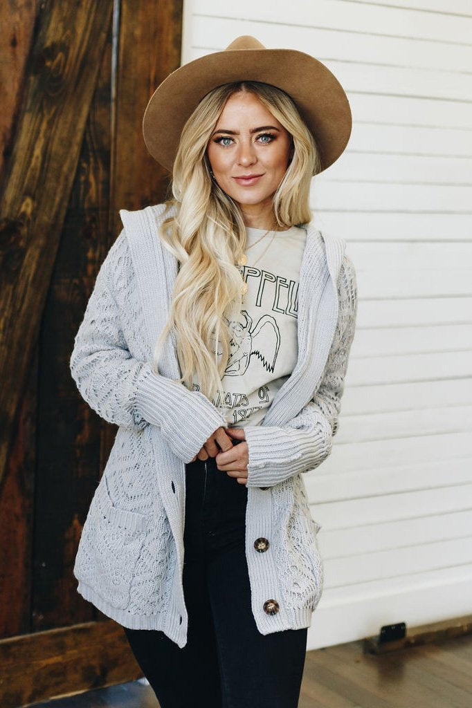 Only Want You Knit Hooded Cardigan