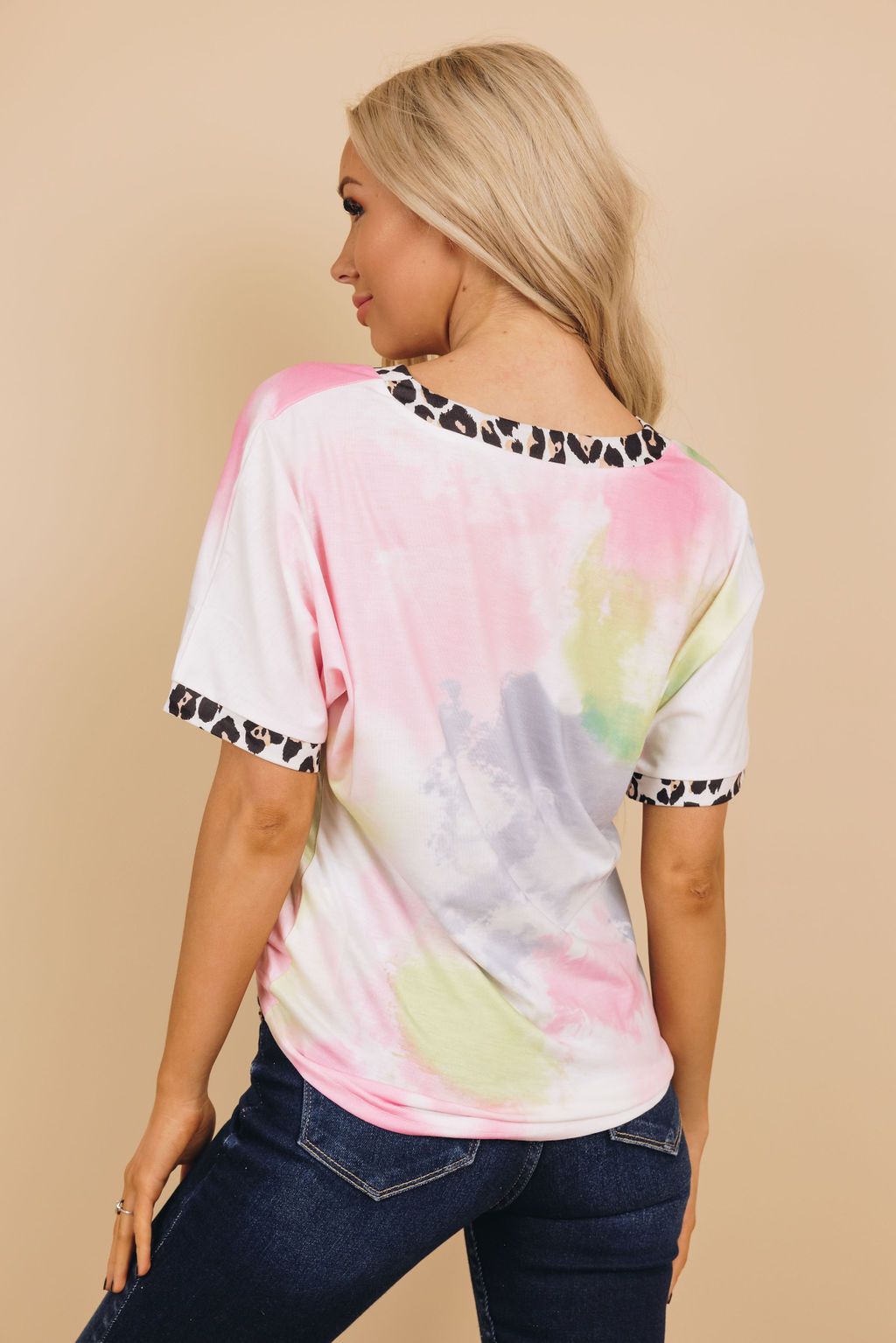 Exile Tie Dye Leopard Top