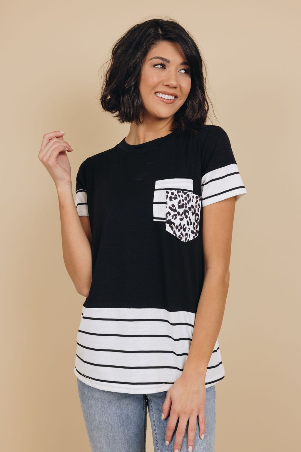 Lorna Striped Leopard Shirt