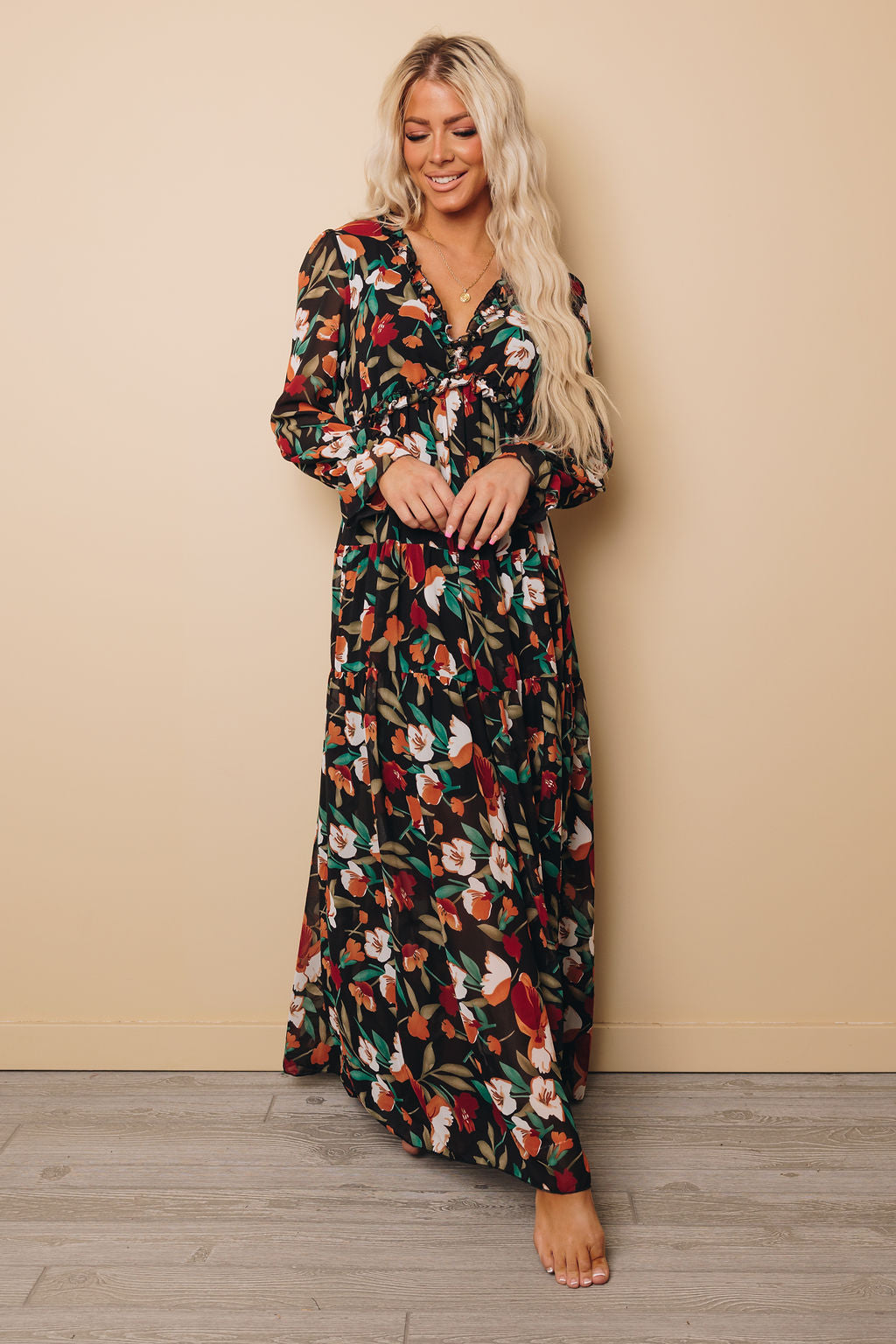Free Spirit Ruffle Maxi Dress